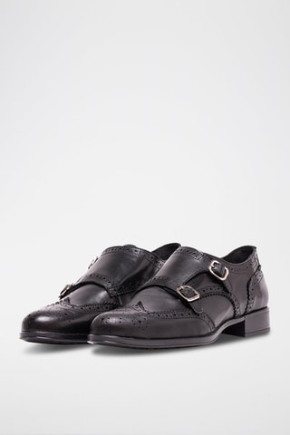 Derbies com fivela de couro Preto - Preto