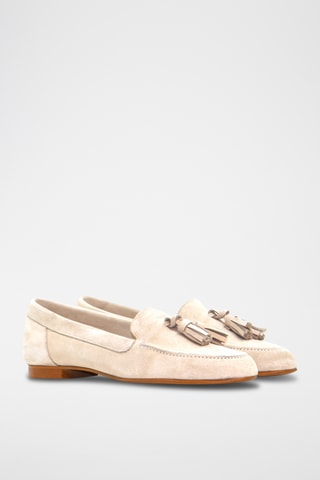 Mocassins em nobuck - Nude