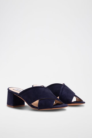 Mules de salto em nobuck Azul-marinho - Azul-marinho
