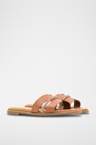 Mules em couro - Castanho