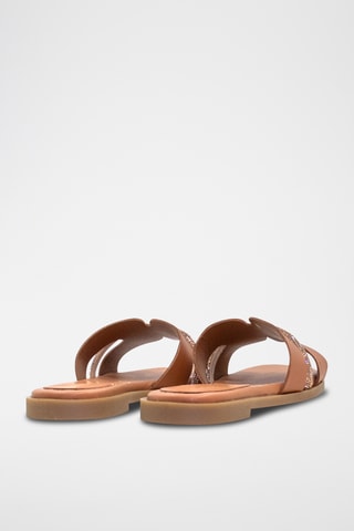Mules em couro - Castanho
