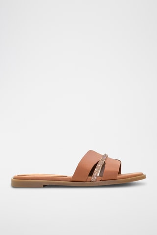 Mules em couro - Castanho