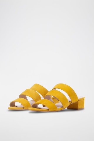 Chinelos de salto em nobuck Mostarda - Amarelo