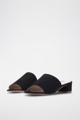 Chinelos de salto em nobuck Preto - Preto
