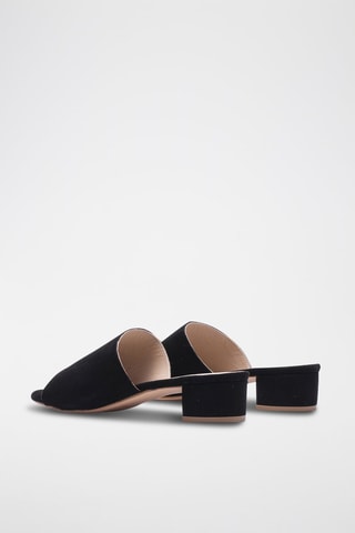 Chinelos de salto em nobuck Preto - Preto