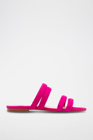 Mules em nobuck Fúcsia - Preto