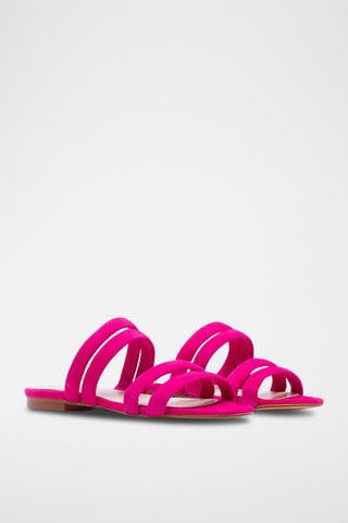 Mules em nobuck Fúcsia - Preto