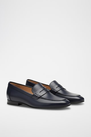 Mocassins em couro - Azul