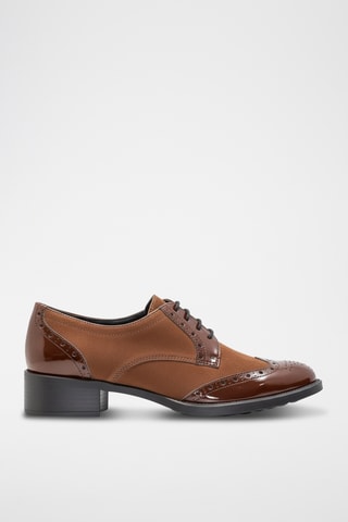 Derbies de salto em couro - Castanho