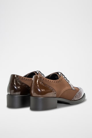 Derbies de salto em couro - Castanho