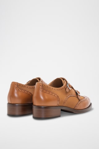 Derbies com fivelas em couro - Castanho