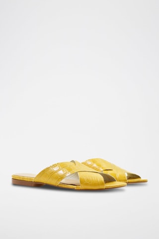 Chinelos em couro Amarelo - Amarelo