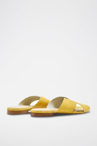 Chinelos em couro Amarelo - Amarelo
