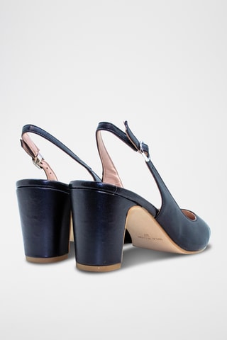 Sapatos de salto em couro napa - Preto