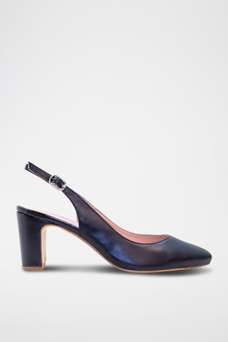 Sapatos de salto em couro napa - Preto