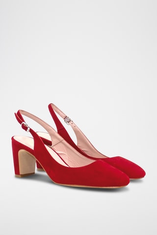Sapatos de salto em nobuck - Laranja