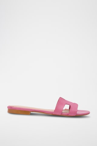 Mules em couro - Rosa