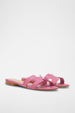 Mules em couro - Rosa