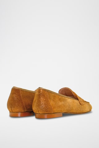 Mocassins em nobuck - Dourado