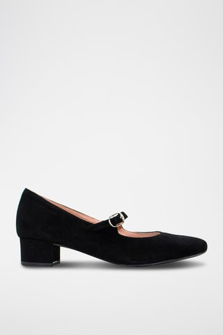 Babies de salto em nobuck - Preto