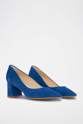 Sapatos de salto em nobuck Azul-elétrico - Azul
