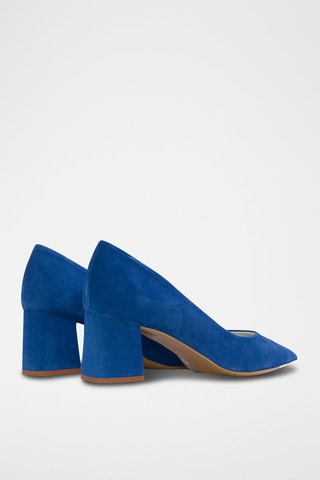 Sapatos de salto em nobuck Azul-elétrico - Azul
