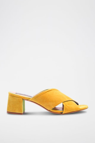 Mules de salto em nobuck Amarelo - Amarelo