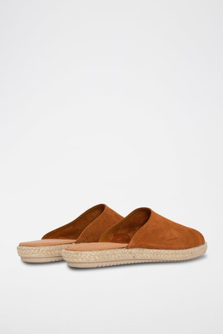Chinelos em nobuck Camel - Castanho