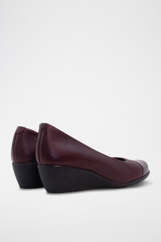 Sapatos de salto com cunha em couro - Azul
