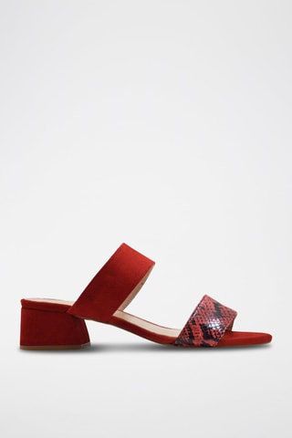 Mules de salto em couro Coral - Coral