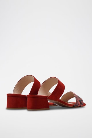 Mules de salto em couro Coral - Coral