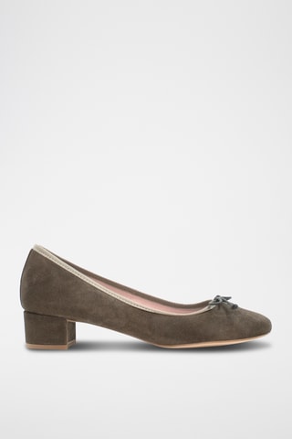 Sapatos de salto em nobuck - Cinzento-escuro