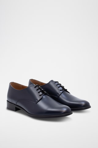 Derbies em couro napa - Azul-marinho