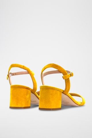 Sandálias de salto em nobuck - Amarelo