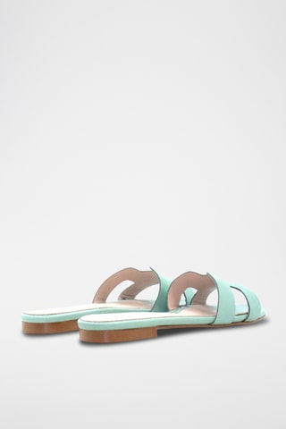 Mules de couro Annetta - Verde