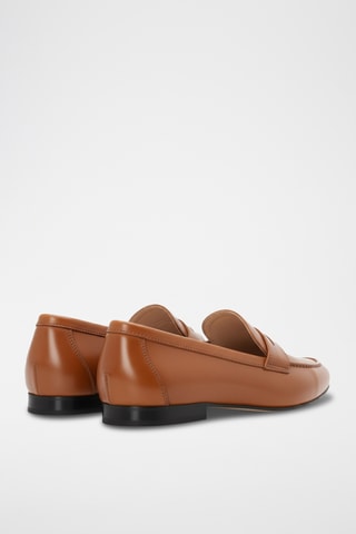 Mocassins em couro napa - Castanho