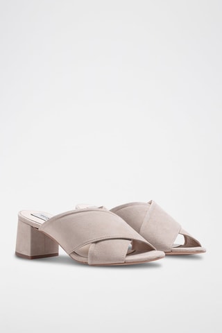 Mules de salto em nobuck Bege - Bege