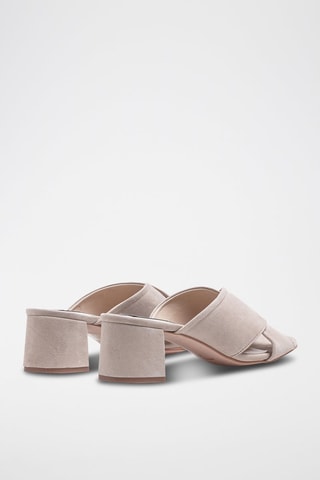 Mules de salto em nobuck Bege - Bege