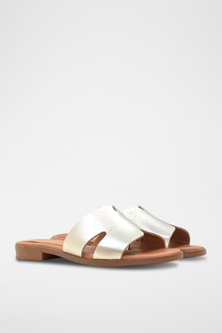 Mules em couro - Prateado