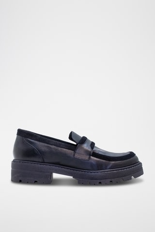 Mocassins de salto em couro - Preto