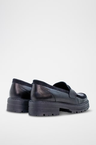 Mocassins de salto em couro - Preto