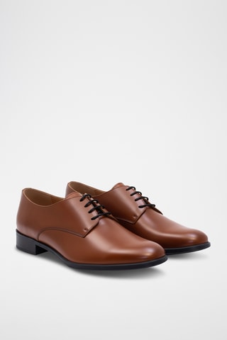 Derbies de salto em couro - Castanho