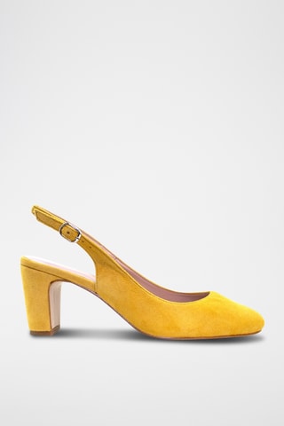 Sapatos de salto em nobuck - Amarelo
