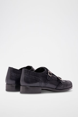Richelieus de couro - Preto - Azul-marinho