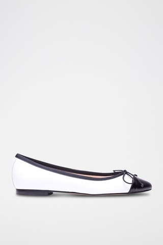 Sabrinas de couro Branco - Branco e preto