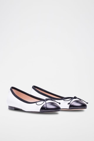 Sabrinas de couro Branco - Branco e preto