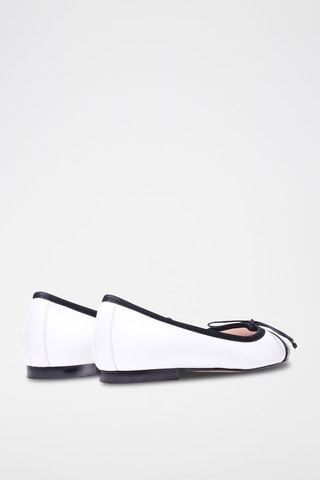Sabrinas de couro Branco - Branco e preto