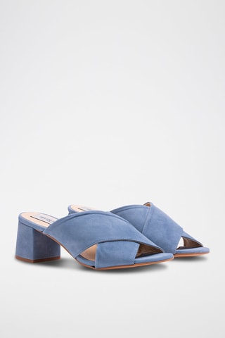 Mules de salto em nobuck Azul - Azul