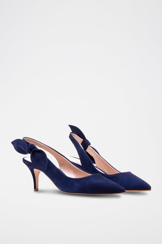 Sapatos de salto em nobuck Azul-marinho - Azul-marinho