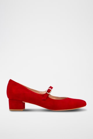Babies de salto em nobuck - Laranja